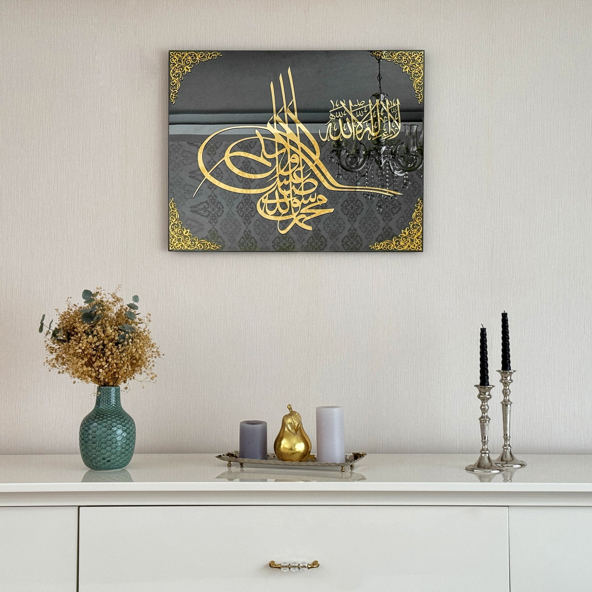 first-kalima-islamic-wall-art-tempered-glass-arabic-calligraphy-art-elegant-quran-wall-art-muslim-home-shukranislamicarts