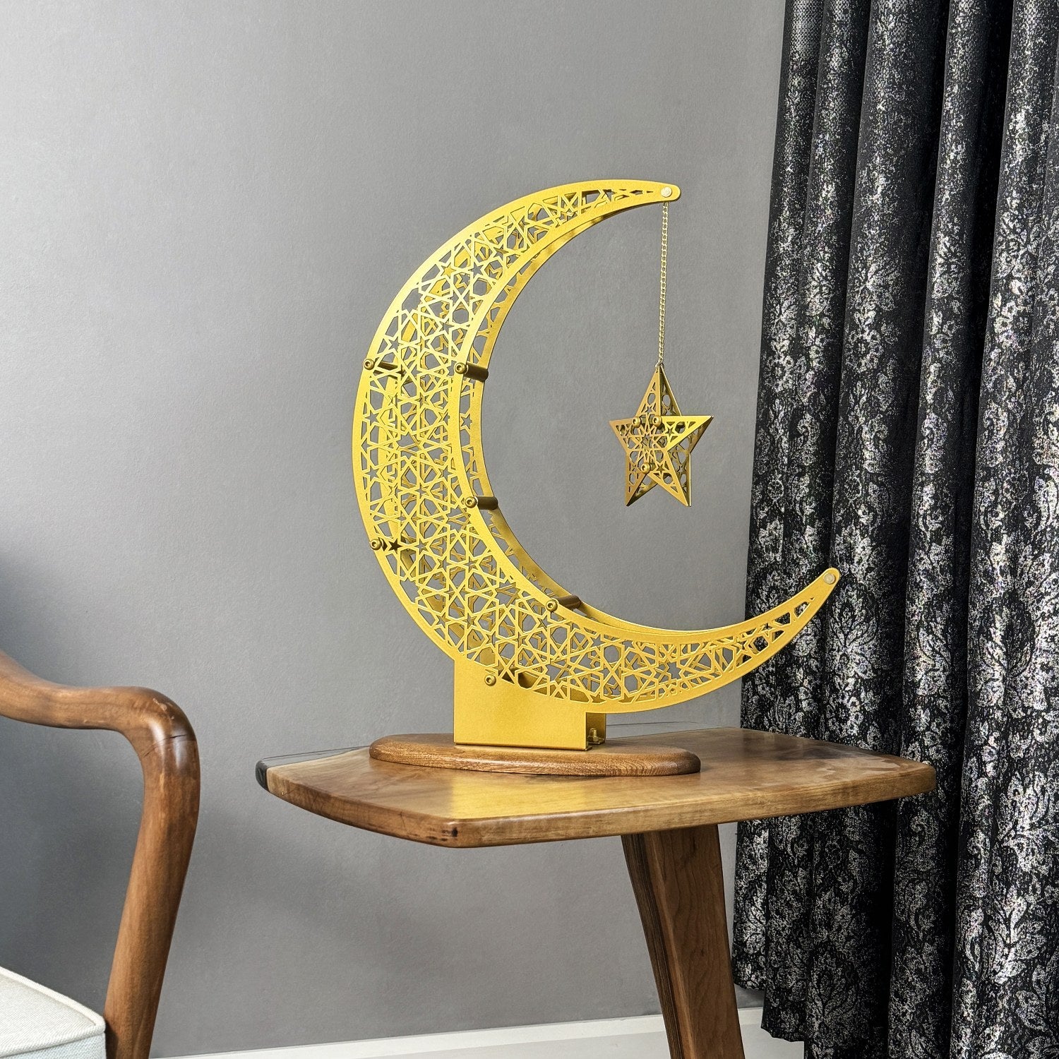 Crescent and Star Metal Ramadan Decor – Shukran Islamic Arts