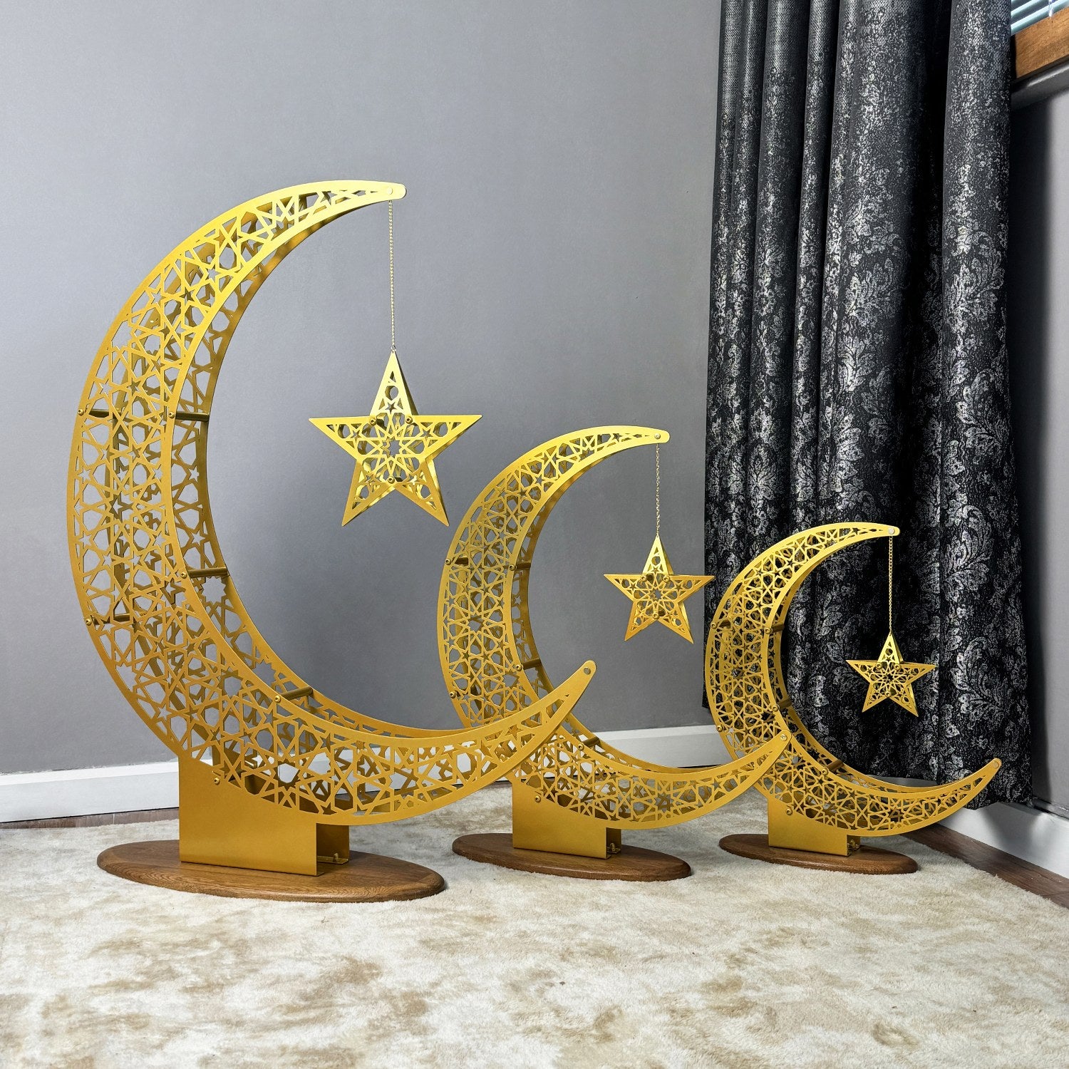 Crescent and Star Metal Ramadan Decor – Shukran Islamic Arts