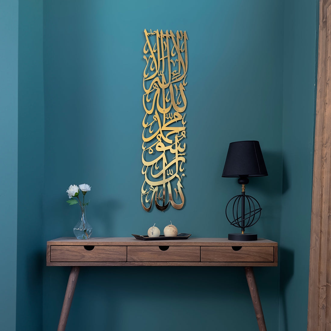 first-kalima-islamic-wall-art-shiny-metal-arabic-calligraphy-art-modern-islamic-wall-decor-shukranislamicarts