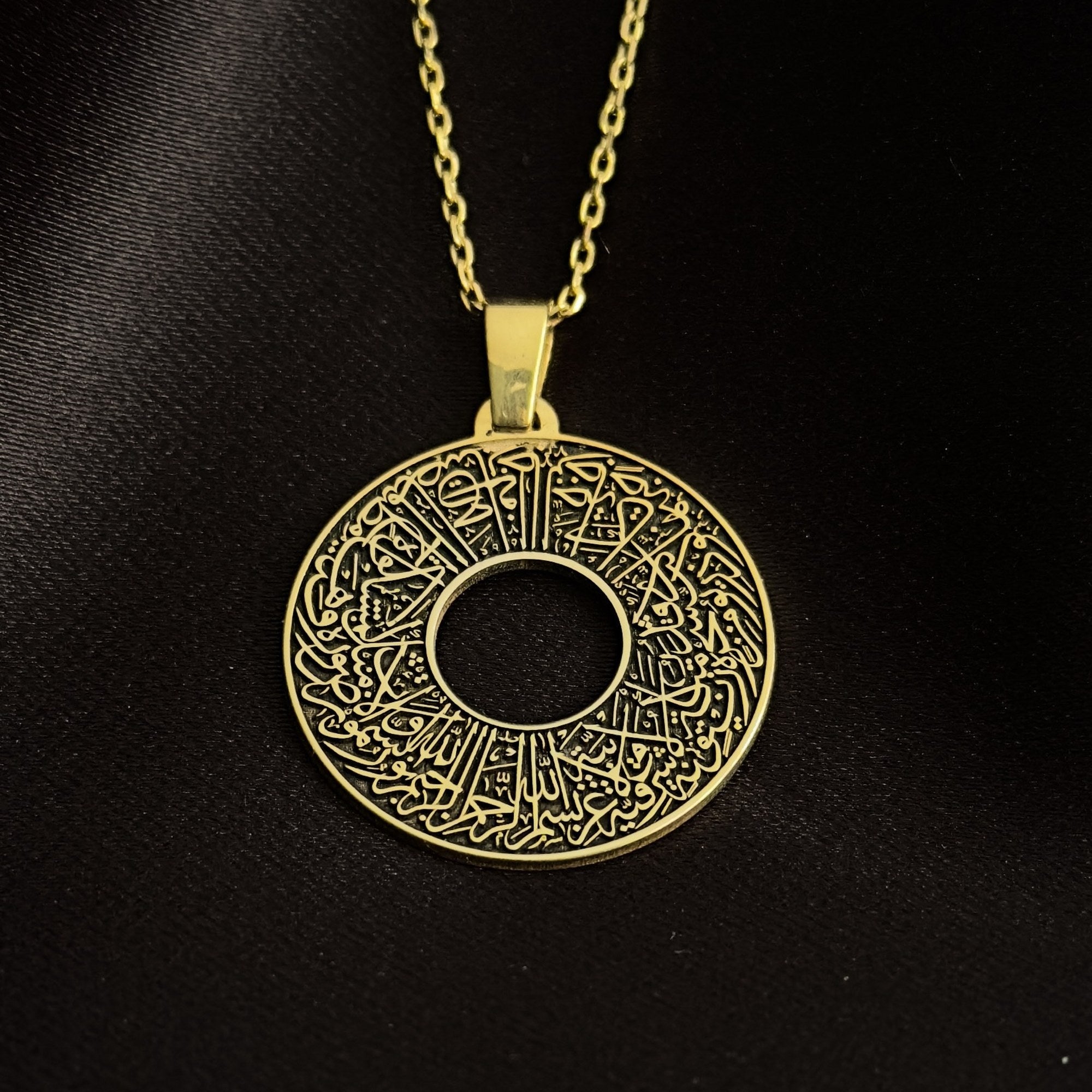 Crescent Moon And Mosque Islamic Pendant Necklace For Women Men Turkis