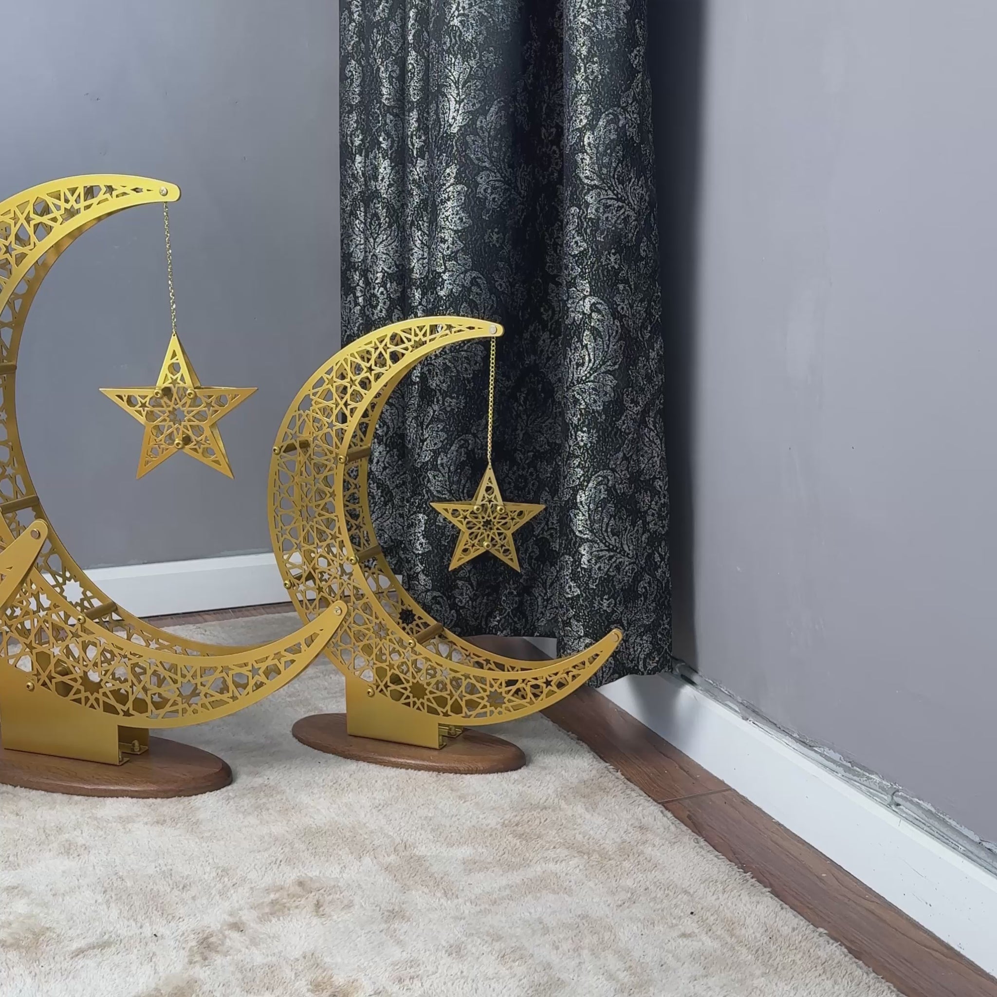 handmade-metal-crescent-star-gold-islamic-decor-video-ramadan-special-home-touch-shukranislamicarts